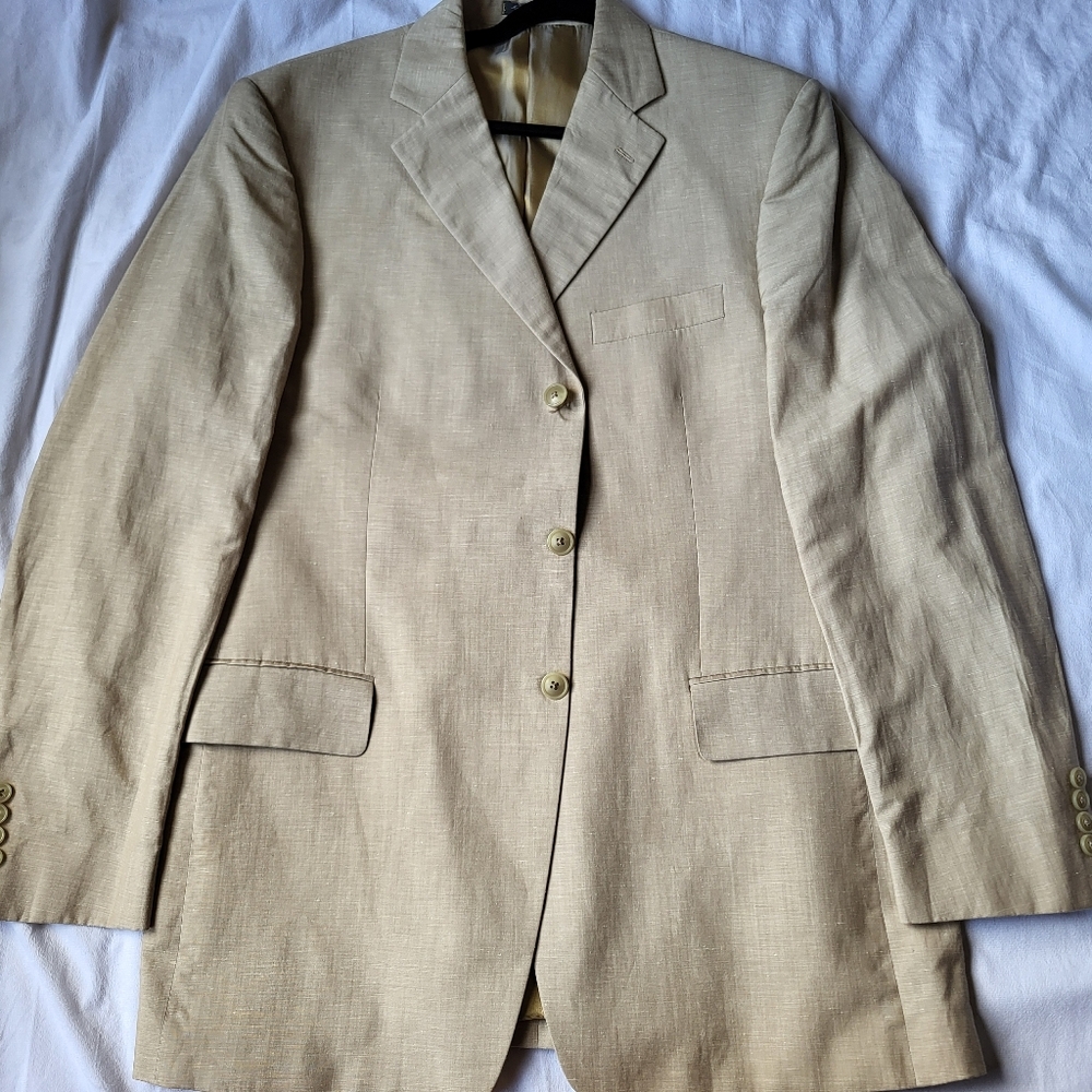 Bachrach Wool And Linen Blend Blazer/Sports Coat Size 44L 3 Button